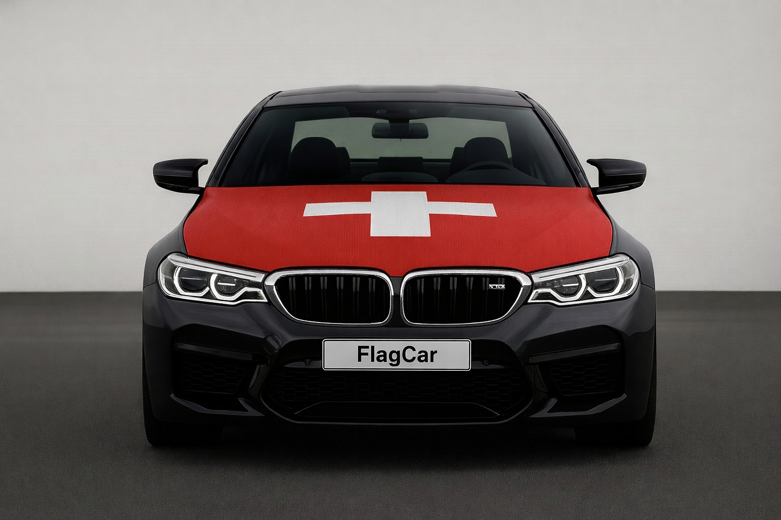 Swiss Flag Car Hood Cover