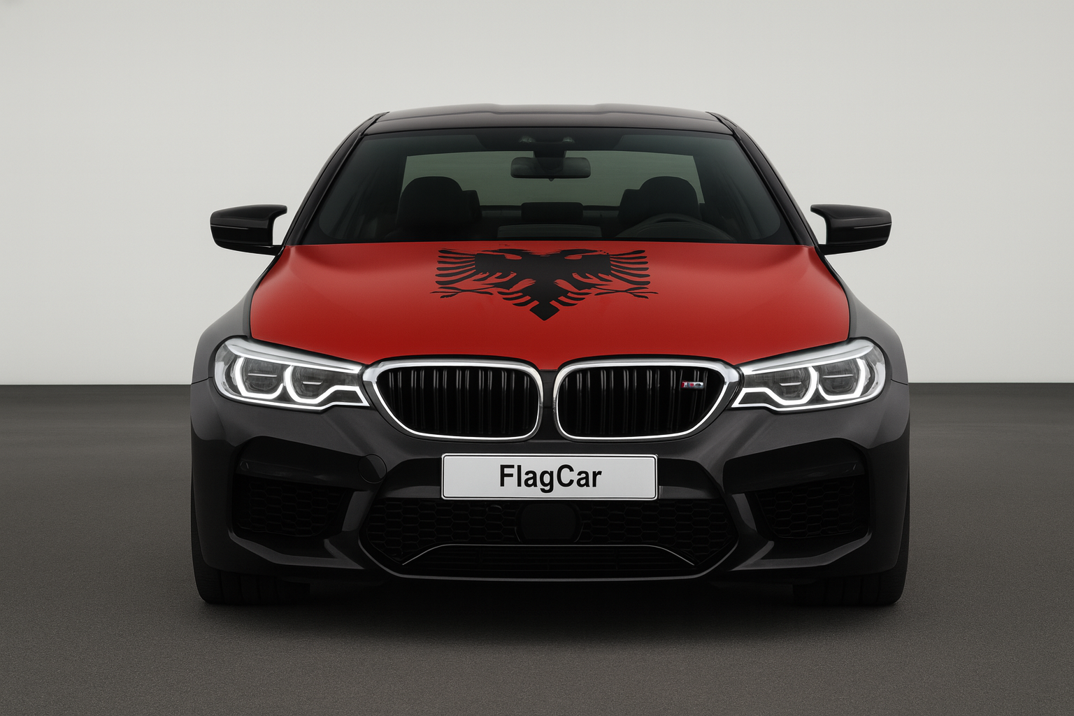 Albanian Flag Car Hood Cover