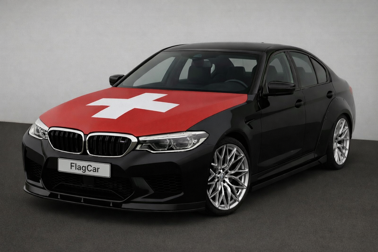 Swiss Flag Car Hood Cover